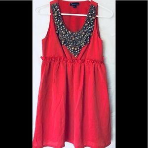 Coral embroidered beading details